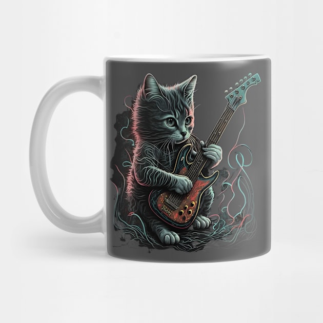 Cat playing guitar by Something Clever